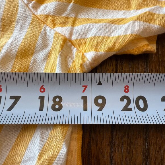 Madewell Agency Tie-Front Button Top Pompano Stripe Bayside Warm Honeysuckle SM - Picture 10 of 12